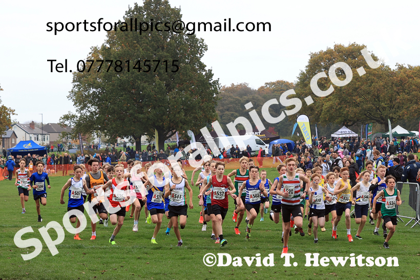 Boys Under-13s relay, 2025 Northern Cross Country Relays, Graves Park, Sheffield. Photo: David T. Hewitson/Sports for All Pics